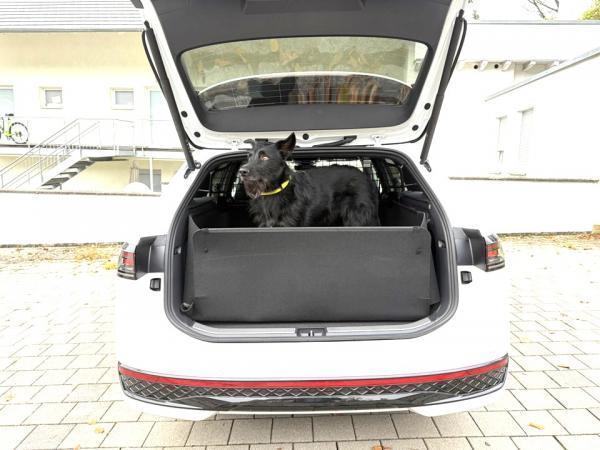 Die Kofferraumwanne VW Passat Variant lässt sich innerhalb von Sekunden aus einer Bodenmatte entfalten, inklusive des Heckklappenschutzes